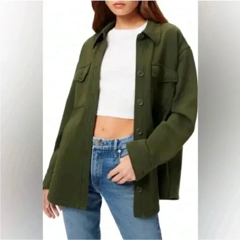 Good American Green Utility Jacket Relaxed Fit
